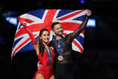 Bronze medallists Lilah Fear and Lewis Gibson of Great Britain celebrate after the 2025 ISU World Figure Skating Championships at TD Garden on March 29, 2025 in Boston, Massachusetts. (Photo by Maddie Meyer/Getty Images)