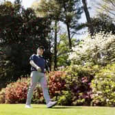 Bob MacIntyre pictured during a practice round when making his Masters debut at Augusta National in 2021 
