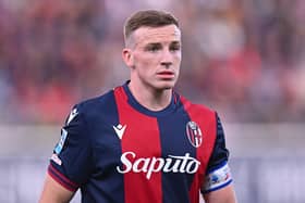 Lewis Ferguson could become the first man to captain Bologna to a major final for over 50 years. Cr: Getty Images.