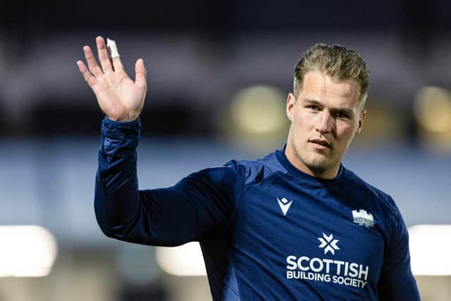 Edinburgh's Duhan van der Merwe was injured in the BKT United Rugby Championship match against the Dragons.