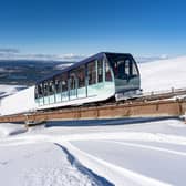 The funicular railway at Cairngorm Mountain ski area