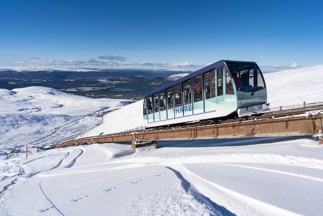 The funicular railway at Cairngorm Mountain ski area