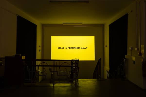 Installation view of the Suzanne Lacy exhibition at Cooper Gallery, Dundee