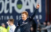 Dundee's Simon Murray celebrates after scoring his 19th goal of the season in the 4-3 defeat by Rangers on Saturday. (Photo by Paul Devlin / SNS Group)