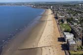 An aerial view of Portobello Beach