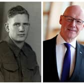 Corporal Thomas Peck Hunter, who was killed in April 1945, and his nephew, John Swinney, First Minister of Scotland
