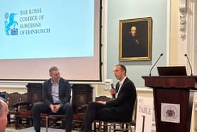 Stephen Gallacher with Dr Andrew Murray, the DP World Tour’s chief medical officer, during the third International Congress on Golf and Health in Edinburgh this week