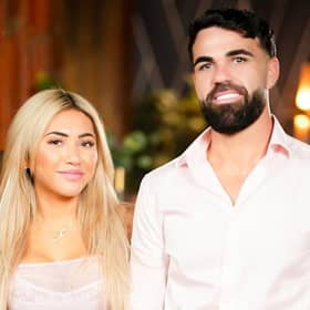 Married at First Sight Australia season 12 couple Awhina Rutene and Adrian Araouzou. Photo by Channel Nine.