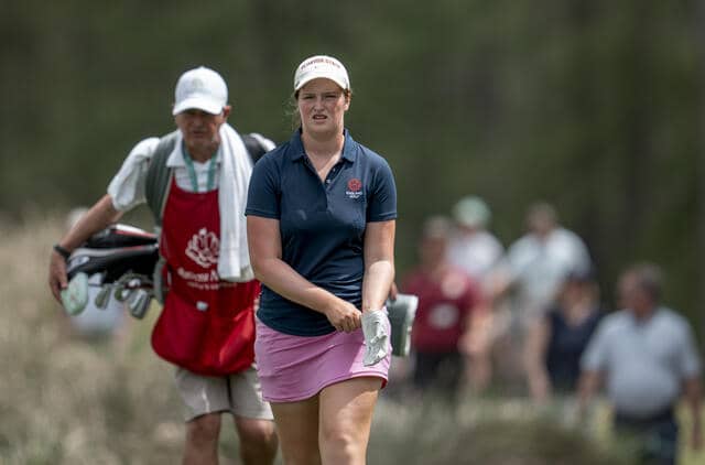 England’s Lottie Woad walks to the 18th tee during the second round of the Augusta National Women's Amateur at Champions Retreat Golf Club