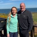 Royal Dornoch’s Caitlin Boa, winner of the season-opener, pictured with Scottish Women’s Amateur Tour founder Alan Tait at Crail
