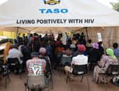 People attend an HIV clinic day in Kampala, Uganda. Following US cuts to overseas aid, Dr Bernard Etukoit said there was a lot of panic, fear, and anxiety among their clients (Picture: Hajarah Nalwadda)