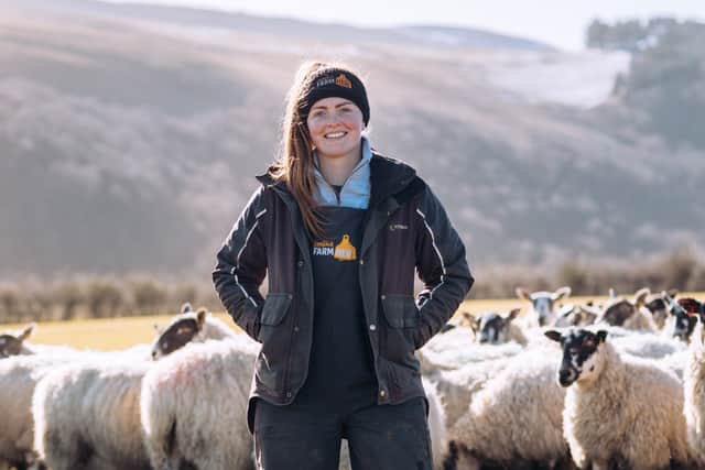 Nicola Wordie, who farms near Huntly, in Aberdeenshire 