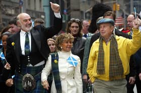 Sean Connery leads the Tartan Day Parade in New York in 2002.