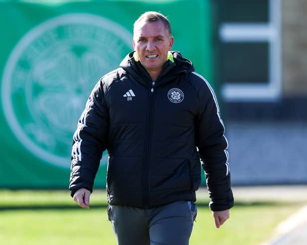 Celtic manager Brendan Rodgers during a training session at Lennoxtown on Friday. (Photo by Craig Williamson / SNS Group)