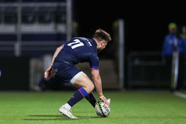Ali Price scores Edinburgh's fourth try in the 24-12 win over the Lions.