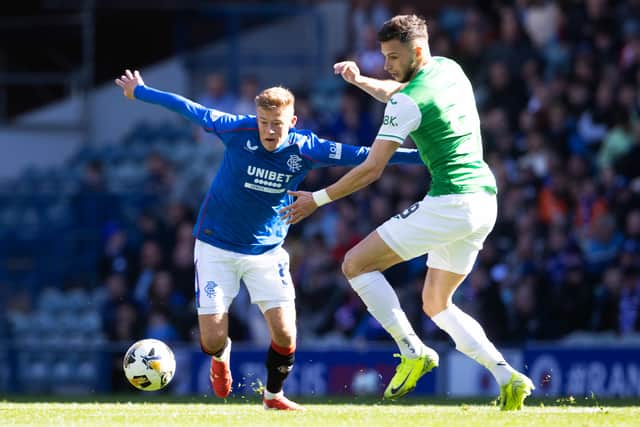 Connor Barron in action for Rangers.