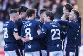 Falkirk celebrate their big win over Morton.