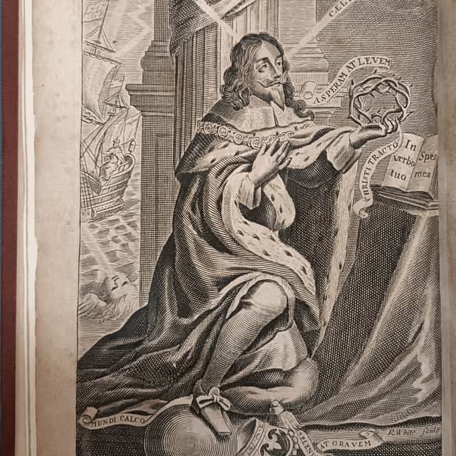 A detail from one of three volumes of texts associated with Charles I that are being displayed near his birthplace to mark 400 years since he became king