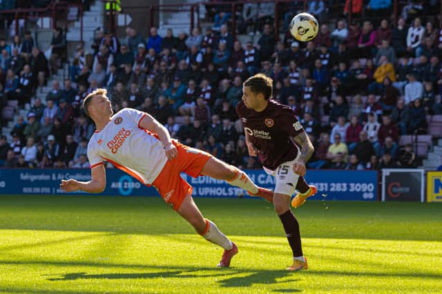 Dundee United's Sam Dalby scores seal a 1-0 win over Hearts at Tynecastle. (Photo by Ross Parker / SNS Group)