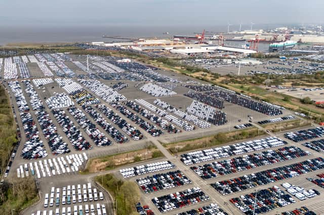 New cars at Royal Portbury Docks, North Somerset
