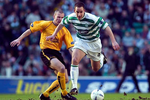 Former Celtic youngster John Kennedy (right) in action during February 2004. 