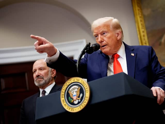 Donald Trump's tariffs have already persuaded more than 50 countries to start to talk about new trade deals, with lower tariffs for US goods (Picture: Andrew Harnik)