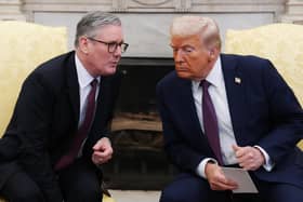 Prime Minister Sir Keir Starmer meets with US President Donald Trump, during a bilateral meeting in the Oval Office at the White House in February. Picture: Carl Court - Pool/Getty Images