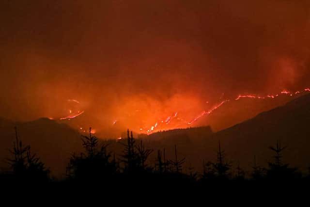 An image issued by the Galloway Mountain Rescue Team of a wildfire in the Glen Trool area of the Galloway Forest Park. Picture: Galloway Mountain Rescue Team/PA Wire