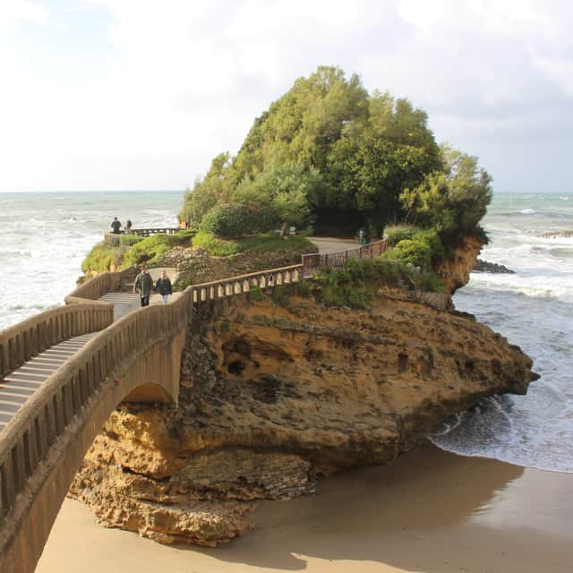 The rock formations along the coast are popular with tourists in Biarritz. Pic: Fiona Laing