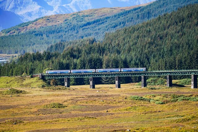 A ScotRail train near Rannoch on the Glasgow-Fort William line