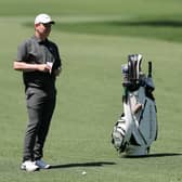Bob MacIntyre pictured during a practice round prior to the 2025 Masters Tournament at Augusta National Golf Club
