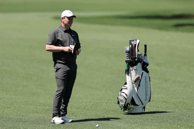 Bob MacIntyre pictured during a practice round prior to the 2025 Masters Tournament at Augusta National Golf Club