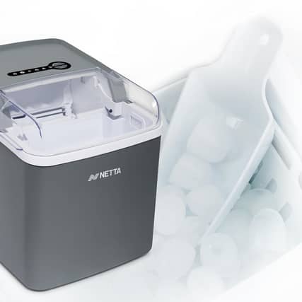 There's no plumbing required with the Netta ice machine - just fill the tank with water and wait 10 minutes for the cubes to form