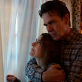 Shirley Henderson as Annie and Dougray Scott as David in Channel 4 drama Summerwater. 