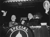 Winston Churchill, left, and US President Harry Truman, shortly before the former's famous 'Iron Curtain' speech in Fulton, Missouri, in 1946 (Picture: Fox Photos/Hulton Archive)