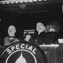 Winston Churchill, left, and US President Harry Truman, shortly before the former's famous 'Iron Curtain' speech in Fulton, Missouri, in 1946 (Picture: Fox Photos/Hulton Archive)