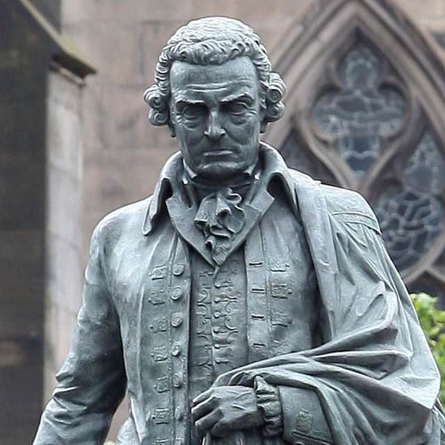 Adam Smith, a central figure of the Enlightenment, whose statue stands outside St Giles' Catheral in Edinburgh, wrote about "the invisible hand of the market" in his 1776 work The Wealth Of Nations 