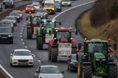 Farmers hold a tractor rally in protest at changes to inheritance tax on Edinburgh's city bypass (Picture: Jeff J Mitchell)