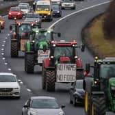 Farmers hold a tractor rally in protest at changes to inheritance tax on Edinburgh's city bypass (Picture: Jeff J Mitchell)