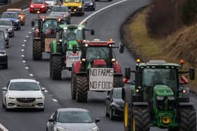 Farmers hold a tractor rally in protest at changes to inheritance tax on Edinburgh's city bypass (Picture: Jeff J Mitchell)