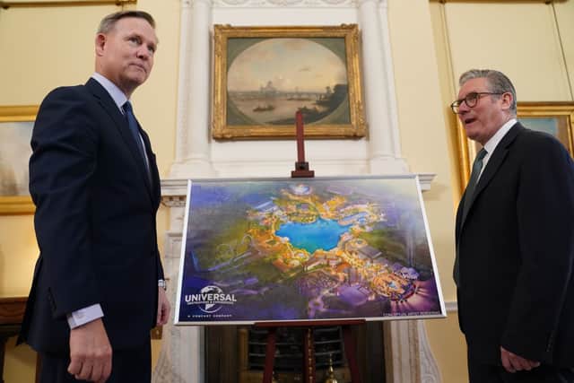 Prime Minister Sir Keir Starmer welcomes President of the Comcast Corporation, Mike Cavanagh, to Downing Street. Picture: Stefan Rousseau/PA Wire