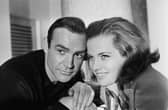 Sean Connery and Honor Blackman, stars of James Bond film Goldfinger, pictured in 1964 (Picture: Express)