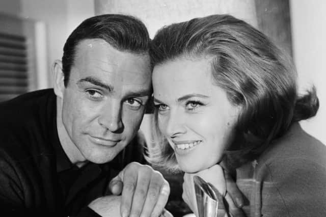 Sean Connery and Honor Blackman, stars of James Bond film Goldfinger, pictured in 1964 (Picture: Express)