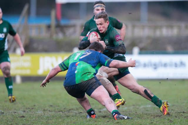 A youthful Darcy Graham (right) in action for Hawick in 2018.