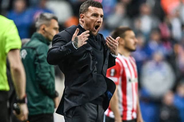 Rangers interim head coach Barry Ferguson during the goalless draw with Athletic Bilbao. (Photo by Rob Casey / SNS Group)