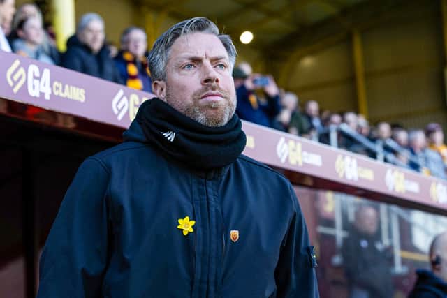 Motherwell manager Michael Wimmer can secure top six for his side with a win over Hearts at Fir Park on Saturday. (Photo by Craig Foy / SNS Group)