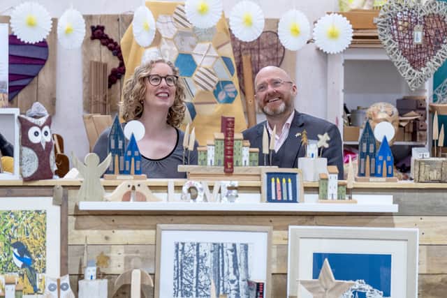 Scottish Green co-leaders Lorna Slater and Patrick Harvie at the Stirling Reuse Hub.
