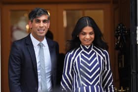 Former prime minister Rishi Sunak and his wife Akshata Murty. Picture: James Manning/PA Wire