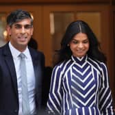 Former prime minister Rishi Sunak and his wife Akshata Murty. Picture: James Manning/PA Wire