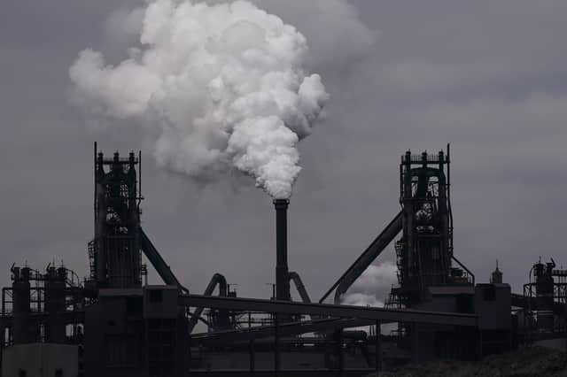 Blast furnaces in operation at the British Steel manufacturing site in Scunthorpe, North Lincolnshire